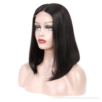 Factory price Indian 8A Grade short bob lace frontal human hair wig